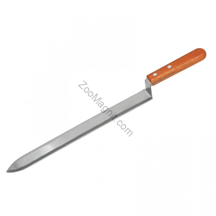 Нож пасечный "Европа" зубчатый 280 мм c двусторонней заточкой деревянная ручка