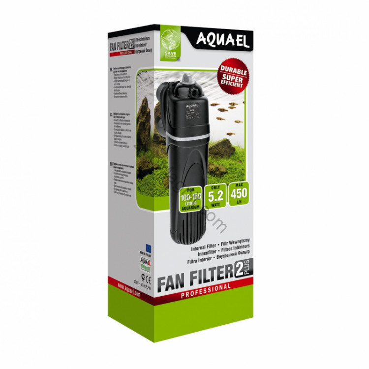 Внутренний фильтр "AQUAEL" (FAN FILTER 2 plus) для аквариума 100 - 150 л (450 л/ч, 5.2 Вт)